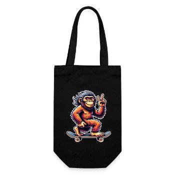 Neandertaler Skateboard Skater - Geschenkbeutel für Flaschen - Schwarz - Vorne