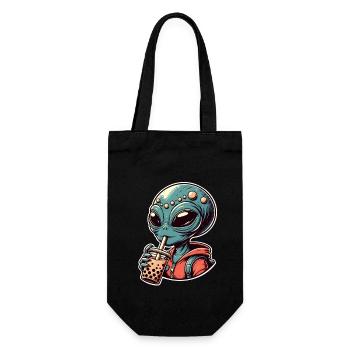 Alien Bubble Tea - Gift Bag for Bottles - black - Front