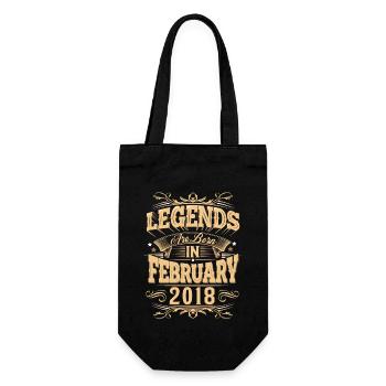 February 2018 Birthday Legend - Gift Bag for Bottles - black - Front
