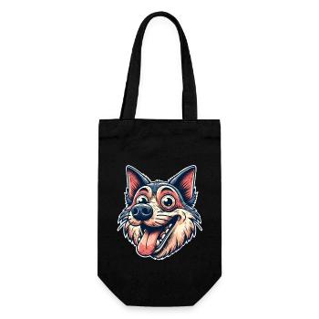 Hund - Geschenkbeutel für Flaschen - Schwarz - Vorne