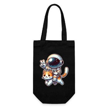Astronaut Cat - Gift Bag for Bottles - black - Front
