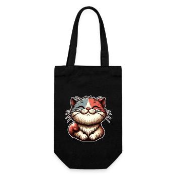 Katze - Geschenkbeutel für Flaschen - Schwarz - Vorne
