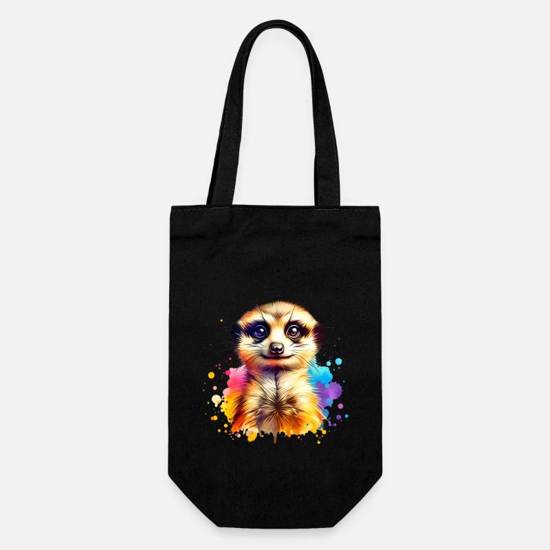 Erdmännchen - Geschenkbeutel für Flaschen - Schwarz