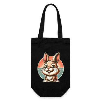 Lapin Rétro Vintage - Sac à bouteille - noir - Devant