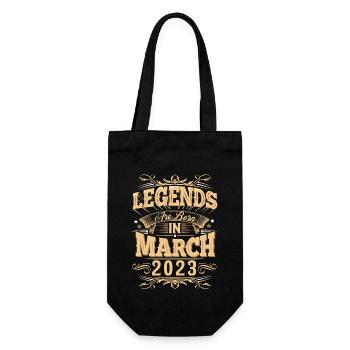 March 2023 Birthday Legend - Gift Bag for Bottles - black - Front