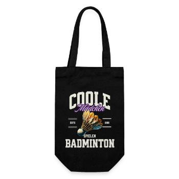 Badminton Mädchen - Geschenkbeutel für Flaschen - Schwarz - Vorne