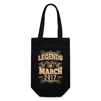 March 2017 Birthday Legend - Gift Bag for Bottles - black - Front