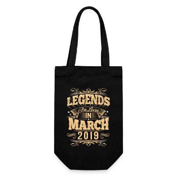 March 2019 Birthday Legend - Gift Bag for Bottles - black - Front