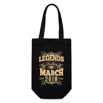 March 2018 Birthday Legend - Gift Bag for Bottles - black - Front