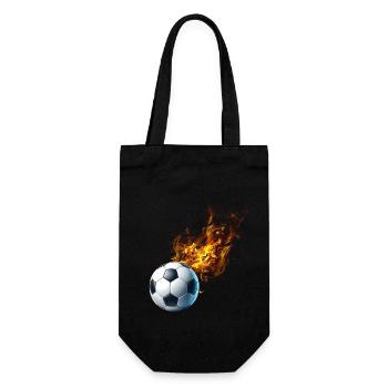 Fußball Feuer - Geschenkbeutel für Flaschen - Schwarz - Vorne