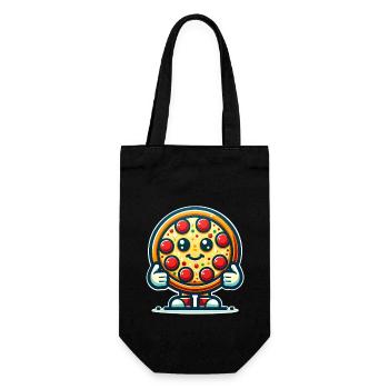 Pizza - Geschenkbeutel für Flaschen - Schwarz - Vorne
