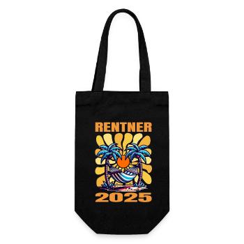 Rentner 2025 - Geschenkbeutel für Flaschen - Schwarz - Vorne