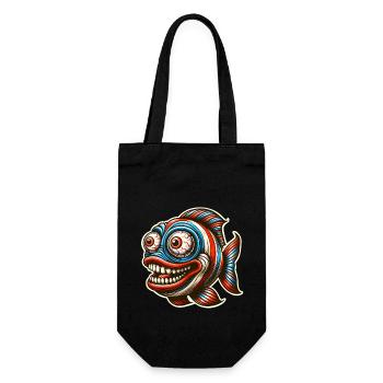 Fisch - Geschenkbeutel für Flaschen - Schwarz - Vorne