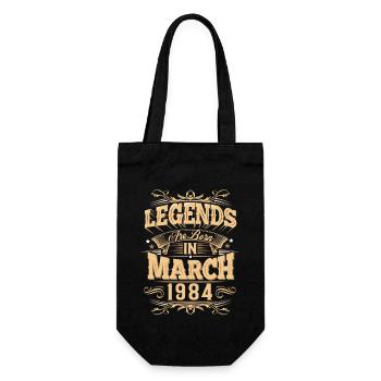 März 1984 Geburtstag Legende - Geschenkbeutel für Flaschen - Schwarz - Vorne