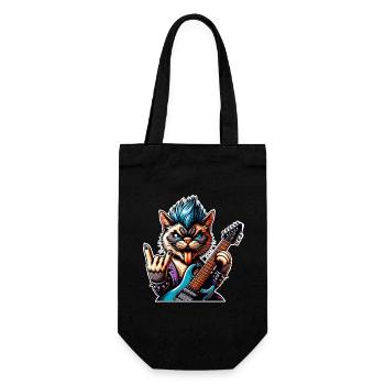 Cat Rock and Roll Guitarist - Gift Bag for Bottles - black - Front