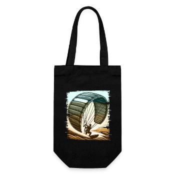 Kitesurf Kitesurfer Kiteboard - Gift Bag for Bottles - black - Front