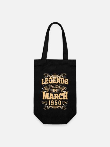 März 1950 Geburtstag Legende - Geschenkbeutel für Flaschen - Schwarz