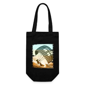 Kitesurfing Kitesurfer Kiteboard - Gift Bag for Bottles - black - Front