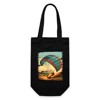 Kitesurfing Kitesurfer Kiteboard - Gift Bag for Bottles - black - Front
