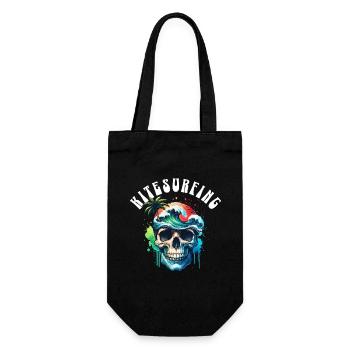 Kitesurfen Kitesurfer Kiteboard - Geschenkbeutel für Flaschen - Schwarz - Vorne