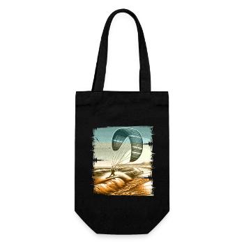 Kitesurfen Kitesurfer Kiteboard - Geschenkbeutel für Flaschen - Schwarz - Vorne