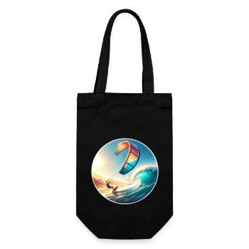 Kitesurfing Kitesurfer Kiteboard - Gift Bag for Bottles - black - Front