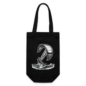 Kitesurfing Kitesurfer Kiteboard - Gift Bag for Bottles - black - Front