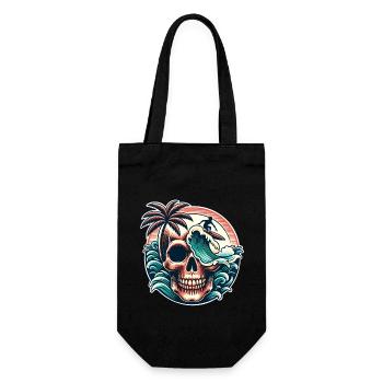 Surfen Surfer skull - Geschenkbeutel für Flaschen - Schwarz - Vorne