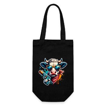 Cow Water Pistol - Gift Bag for Bottles - black - Front