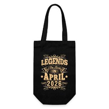 April 2026 birthday legend - Gift Bag for Bottles - black - Front
