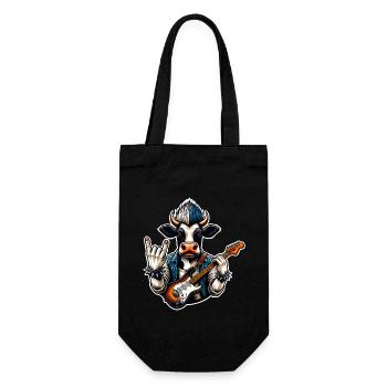 Kuh Rock and Roll Guitarist - Gift Bag for Bottles - black - Front