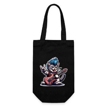 Cat Rock and Roll Guitarist - Gift Bag for Bottles - black - Front
