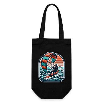 Kitesurfing Kitesurfer Kiteboard - Gift Bag for Bottles - black - Front