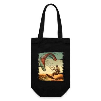 Kitesurfer Kiteboard Kitesurfing Kitesurf - Gift Bag for Bottles - black - Front
