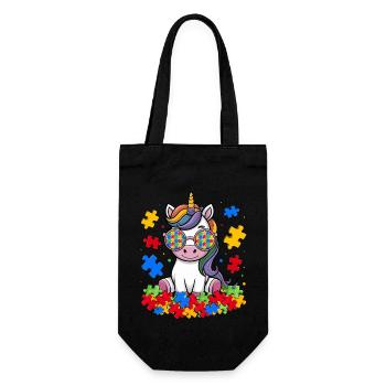 Autism Awareness Unicorn - Geschenkbeutel für Flaschen - Schwarz - Vorne