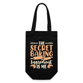Backen Bäcker Bäckerei - Geschenkbeutel für Flaschen - Schwarz - Vorne