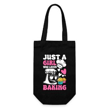 Backen Bäcker Bäckerei - Geschenkbeutel für Flaschen - Schwarz - Vorne