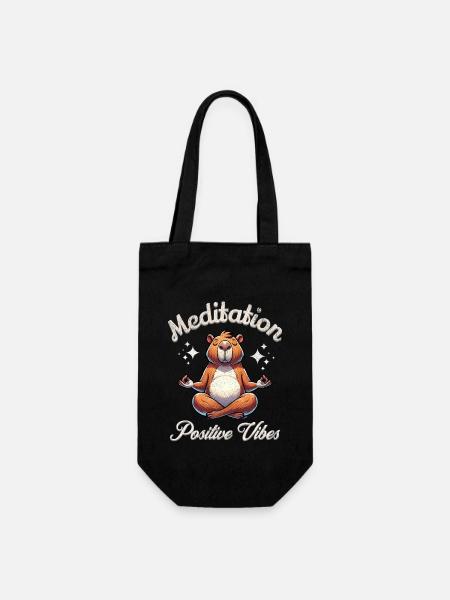 Kapybara-meditaatiojooga - Lahjapussi pullolle - musta