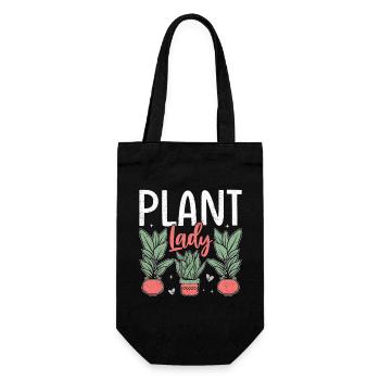Plant Lady - Geschenkbeutel für Flaschen - Schwarz - Vorne