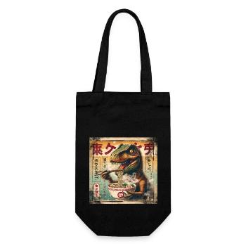 Ramen T Rex Grunge Poster Style - Geschenkbeutel für Flaschen - Schwarz - Vorne