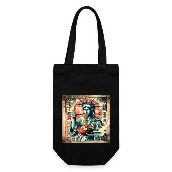 Ramen Statue de la Liberté Grunge Poster Style - Sac à bouteille - noir - Devant