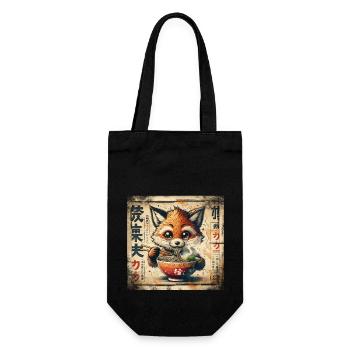 Fuchs Ramen - Geschenkbeutel für Flaschen - Schwarz - Vorne