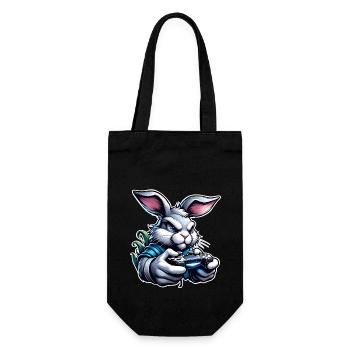 Gaming Hase - Geschenkbeutel für Flaschen - Schwarz - Vorne