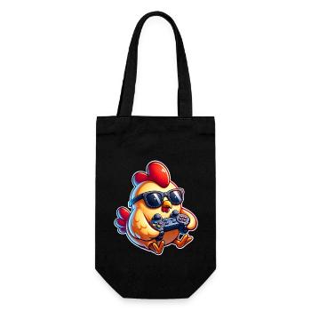 Gaming Gamer Chicken Chickens - Gift Bag for Bottles - black - Front