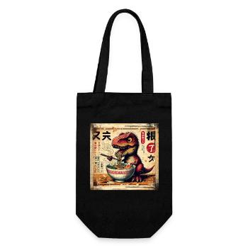 Ramen T Rex Dinosaure Grunge Poster Style - Sac à bouteille - noir - Devant