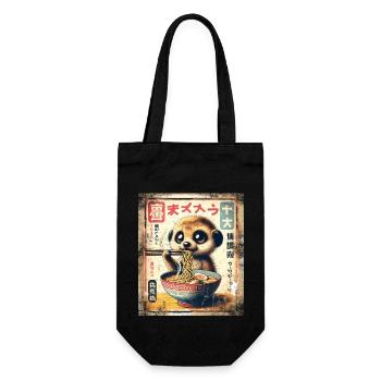 Ramen Meerkat Grunge Poster Style - Sac à bouteille - noir - Devant
