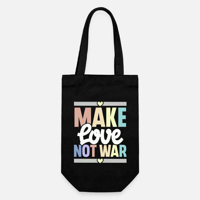 Make Love Not War - Geschenkbeutel für Flaschen - Schwarz