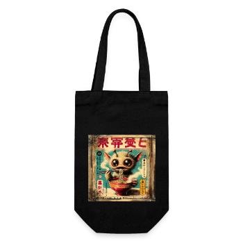 Alien Ramen Grunge Poster Style - Gift Bag for Bottles - black - Front