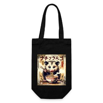 Ramen Opossum Grunge Poster Style - Gift Bag for Bottles - black - Front