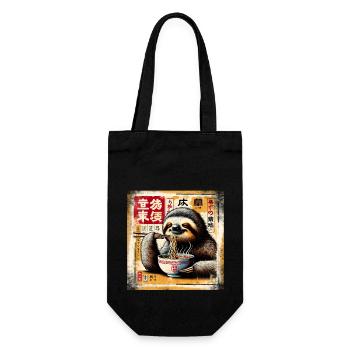 Sloth Ramen Grunge Poster Style - Gift Bag for Bottles - black - Front